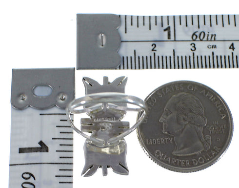 Turquoise Inlay Sterling Silver Ring Size 6-1/2 EX44239