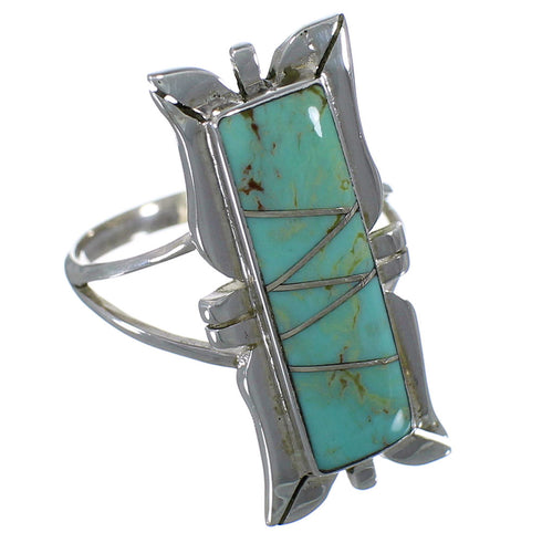 Southwestern Turquoise And Silver Ring Size 7 EX44247