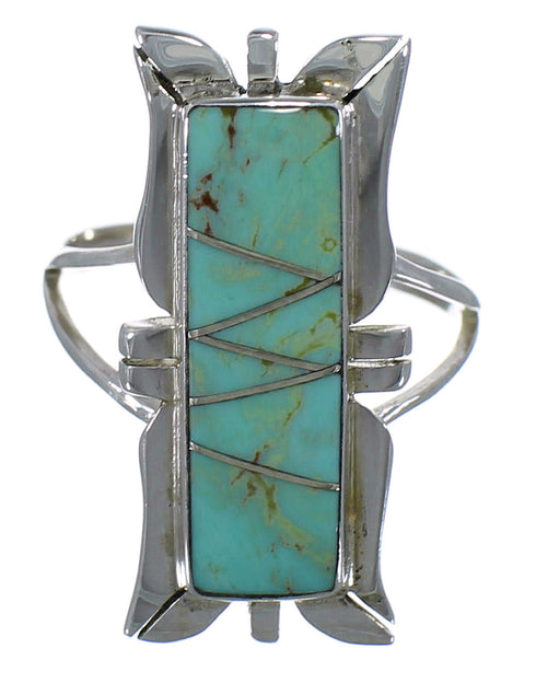 Southwestern Turquoise And Silver Ring Size 7 EX44247