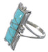 Southwest Turquoise Inlay Silver Ring Size 6-1/4 EX44249