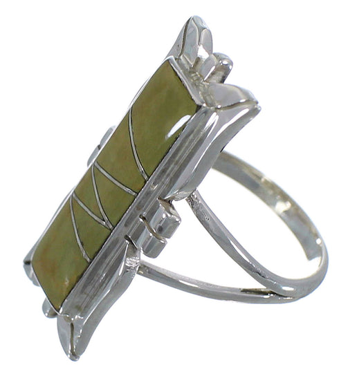 Sterling Silver Turquoise Inlay Ring Size 6-3/4 EX44259