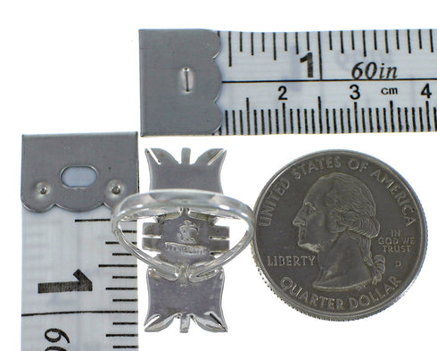 Sterling Silver Turquoise Inlay Ring Size 6-3/4 EX44259