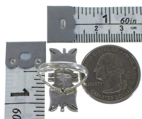 Sterling Silver Turquoise Inlay Ring Size 8-1/4 EX44264