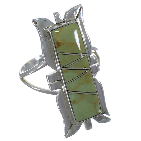Silver And Turquoise Southwestern Ring Size 5-3/4 EX44270