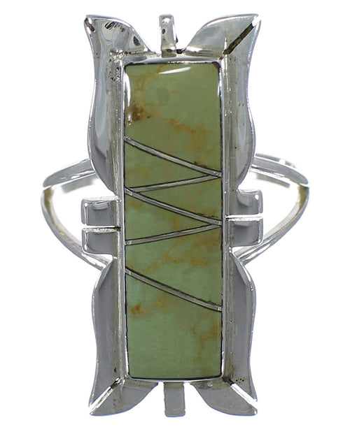 Silver And Turquoise Southwestern Ring Size 5-3/4 EX44270