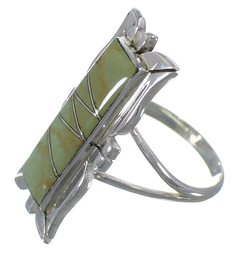 Southwestern Silver And Turquoise Ring Size 7-1/4 EX44269