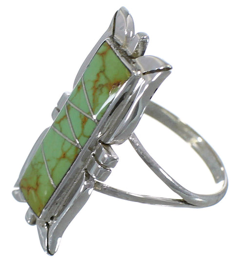 Genuine Sterling Silver And Turquoise Ring Size 6-1/4 EX44275