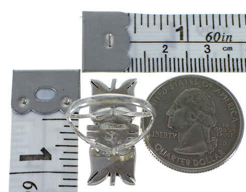 Genuine Sterling Silver And Turquoise Ring Size 6-1/4 EX44275