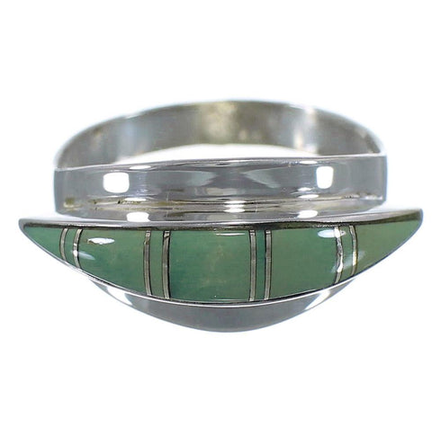 Southwest Turquoise And Genuine Sterling Silver Ring Size 7 YX89638