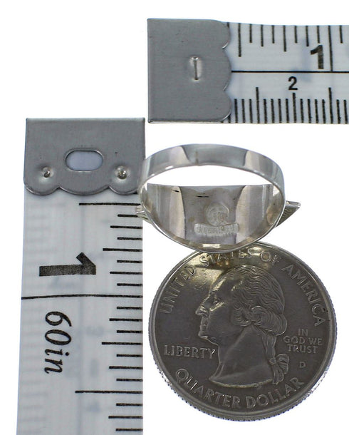 Southwest Turquoise And Genuine Sterling Silver Ring Size 7 YX89638