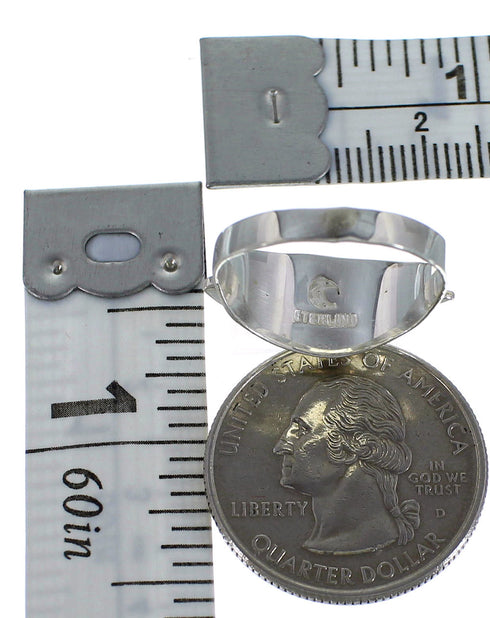 Turquoise Inlay Sterling Silver Ring Size 6-3/4 EX44887