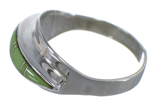 Turquoise Inlay And Sterling Silver Ring Size 6-3/4 EX44901