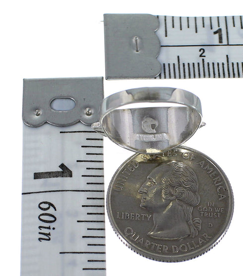 Sterling Silver And Turquoise Ring Size 5-1/4 EX44899