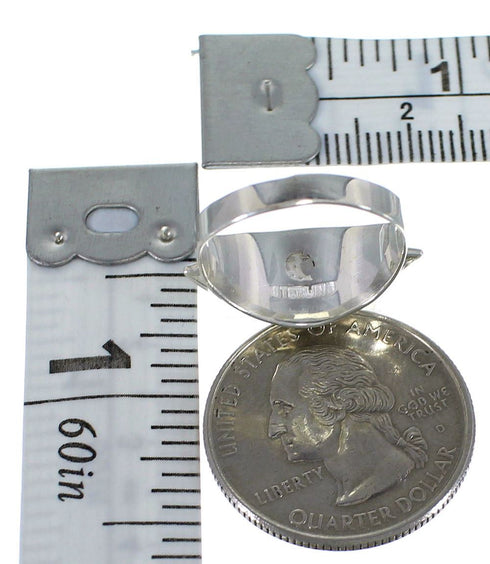 Genuine Sterling Silver And Turquoise Ring Size 8-1/2 EX44911