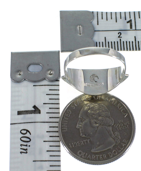 Southwest Turquoise Sterling Silver Ring Size 4-3/4 EX44918