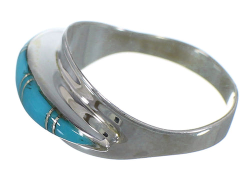 Turquoise Southwest Sterling Silver Ring Size 6-1/4 EX44926