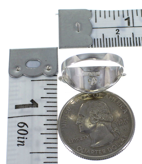 Turquoise Inlay And Sterling Silver Ring Size 5-1/2 EX44990