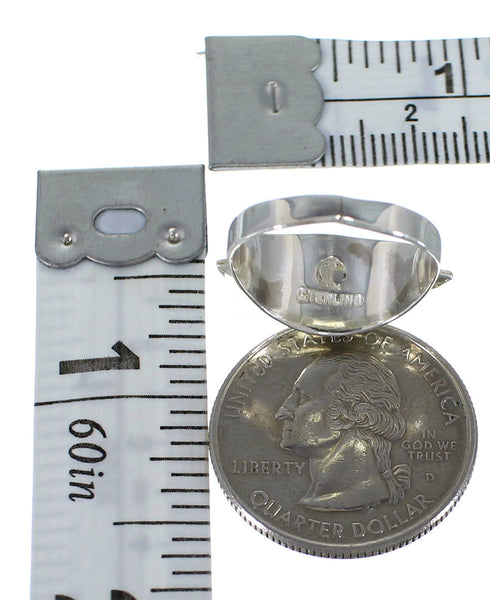 Sterling Silver And Turquoise Inlay Ring Size 6-1/4 EX44992