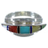 Southwest Multicolor Inlay Silver Ring Size 7-1/2 EX45042