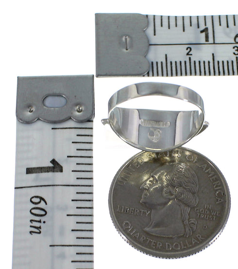 Southwest Multicolor Inlay Silver Ring Size 7-1/2 EX45042