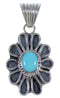Silver Southwest Flower Turquoise Jewelry Pendant PX42932