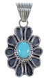 Silver Southwest Flower Turquoise Jewelry Pendant PX42932