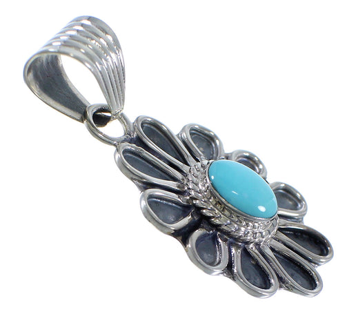 Silver Southwest Flower Turquoise Jewelry Pendant PX42932