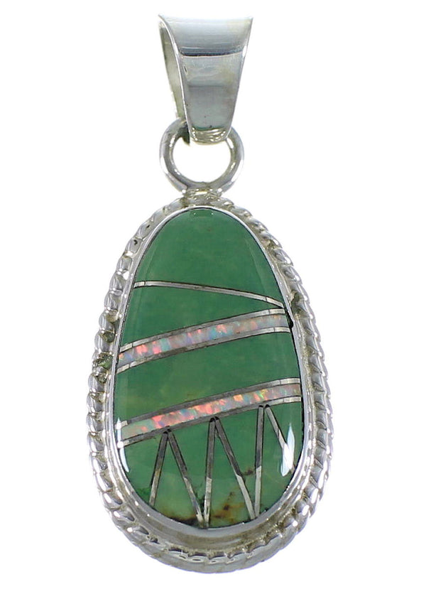Turquoise Opal Inlay Southwest Pendant PX42964