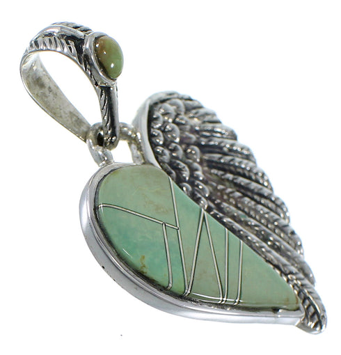 Turquoise Inlay Genuine Sterling Silver Heart Pendant PX42975
