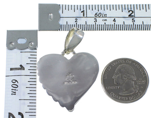 Turquoise Inlay Genuine Sterling Silver Heart Pendant PX42975