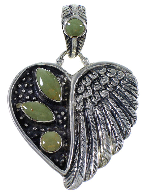 Turquoise And Sterling Silver Heart Pendant PX43002