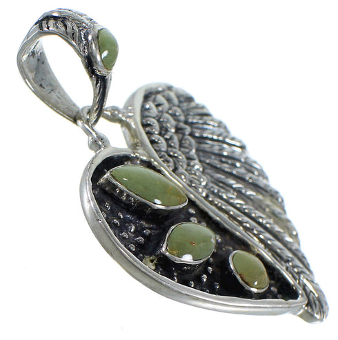 Turquoise And Sterling Silver Heart Pendant PX43002