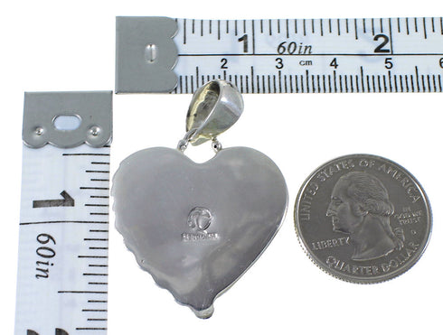 Turquoise And Sterling Silver Heart Pendant PX43002
