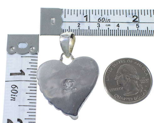 Southwest Authentic Sterling Silver Heart Turquoise Pendant PX43004