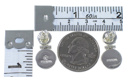 Southwest Turquoise Opal Genuine Sterling Silver Earrings CX45870