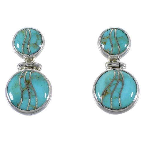 Southwestern Turquoise Jewelry Sterling Silver Earrings CX45897