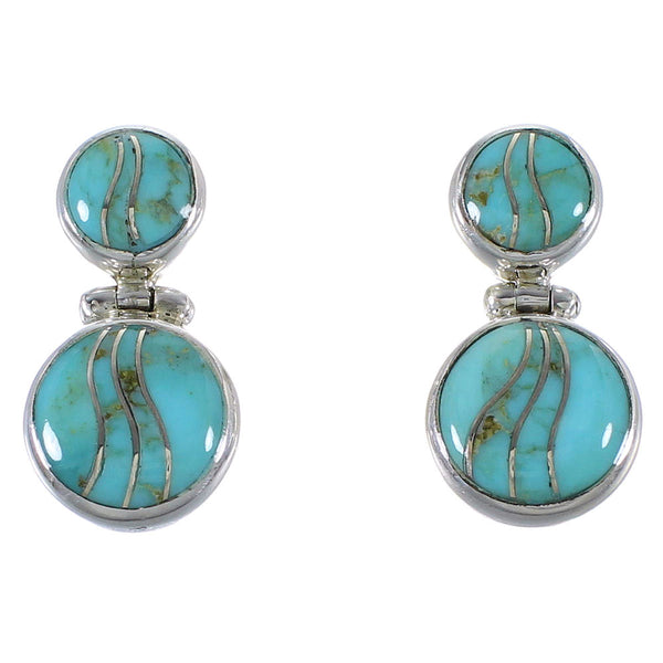 Southwestern Turquoise Jewelry Sterling Silver Earrings CX45897