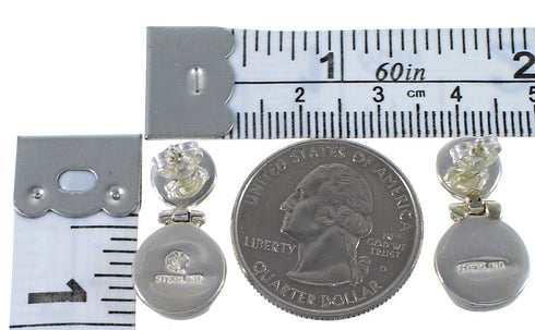 Genuine Sterling Silver Turquoise Post Dangle Earrings CX45900