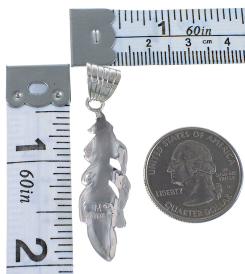 Turquoise Feather Genuine Sterling Silver Pendant CX46605