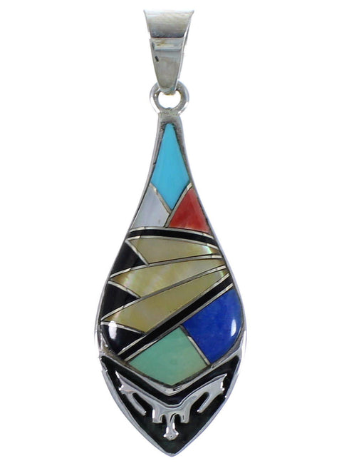 Genuine Sterling Silver Multicolor Southwest Pendant CX46671