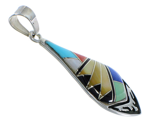 Genuine Sterling Silver Multicolor Southwest Pendant CX46671