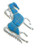 Southwestern Turquoise And Sterling Silver Horse Pendant CX46854