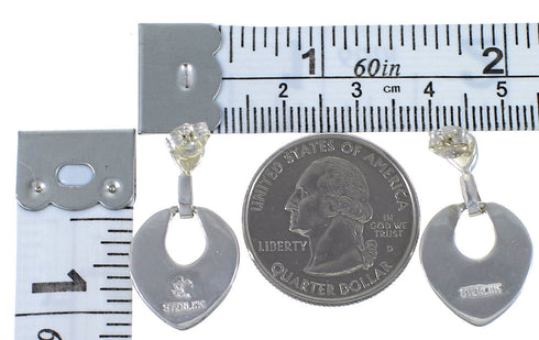 Genuine Sterling Silver Turquoise And Opal Inlay Earrings CX45051