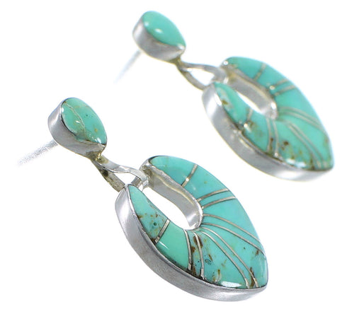 Genuine Sterling Silver And Turquoise Jewelry Earrings