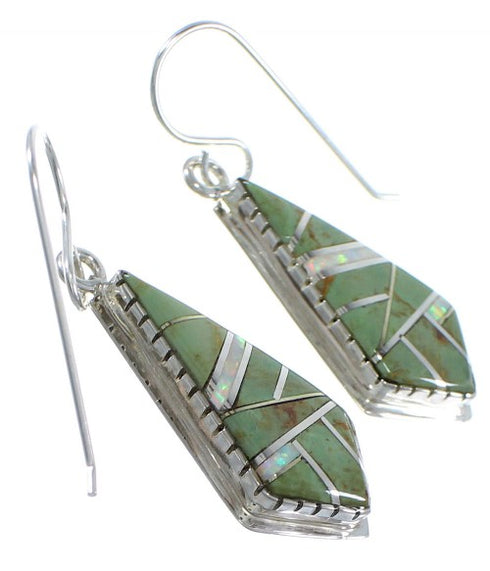Southwestern Turquoise And Opal Inlay Earrings CX45338