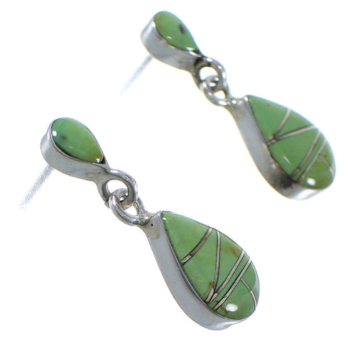 Southwestern Turquoise Jewelry Silver Post Dangle Earrings CX45477