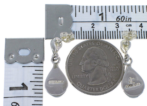 Southwestern Turquoise Jewelry Silver Post Dangle Earrings CX45477