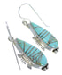 Genuine Sterling Silver Turquoise Hook Dangle Earrings CX45582