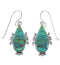 Silver Southwest Turquoise Hook Dangle Earrings CX45600