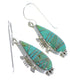 Silver Southwest Turquoise Hook Dangle Earrings CX45600